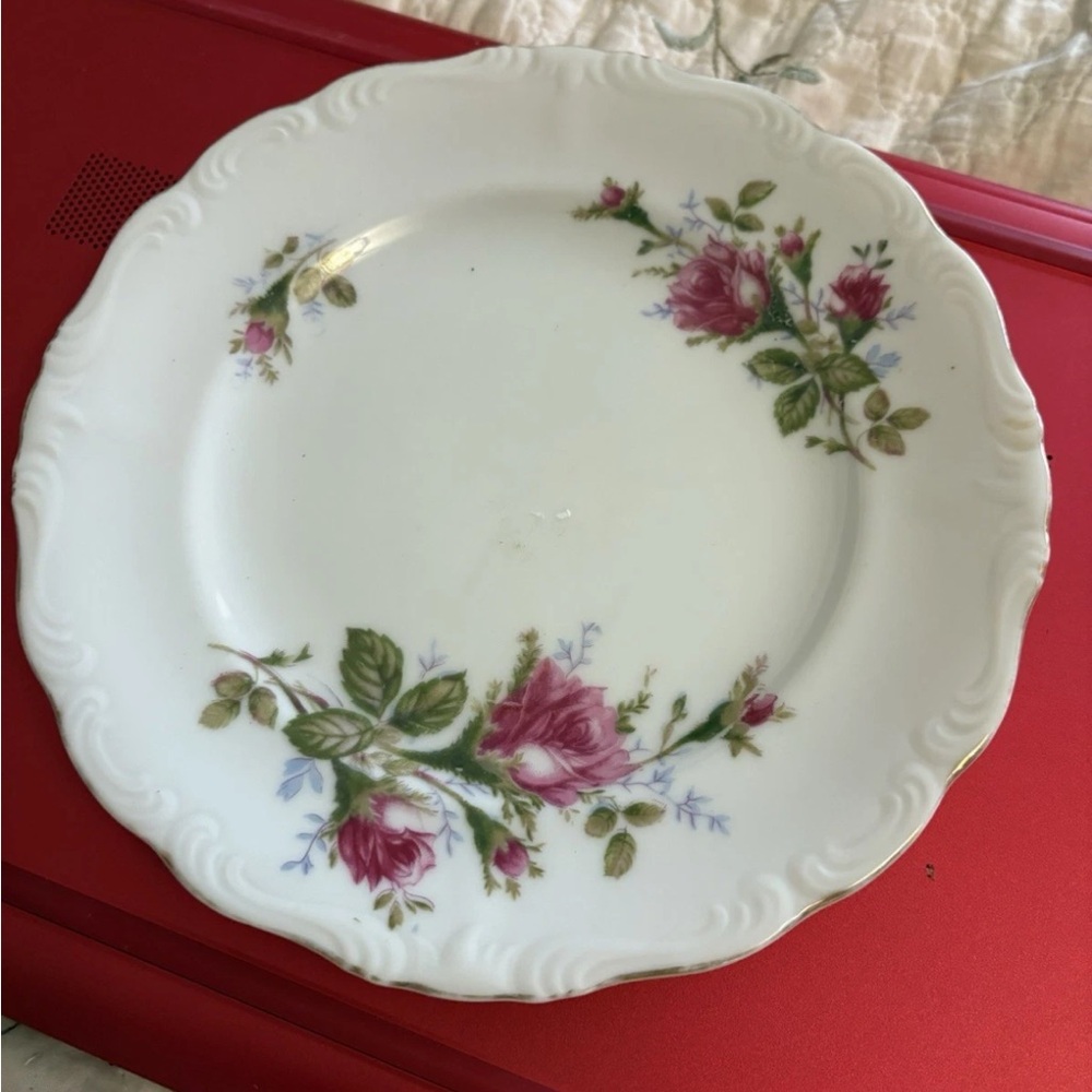 Vintage Moss Rose Salad Japanese China Plate By Ucagco Discontinued